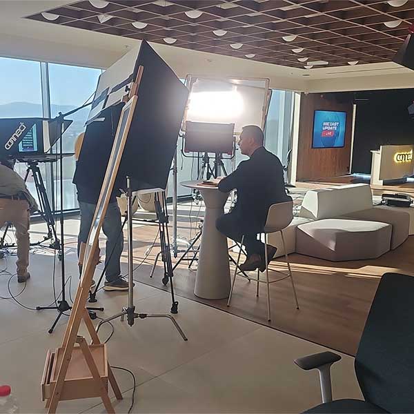 Behind the scenes — Amir Tsarfati broadcasting live from the Connect Center